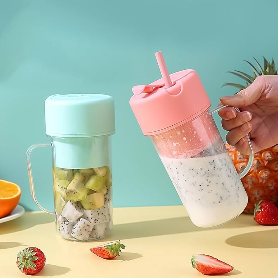 Portable Crusher Juicer With Handle & Straw